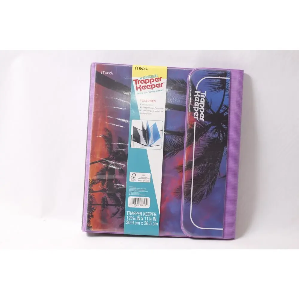 Mead Trapper Keeper Portfolio Tropic Sunset Binder Clipboard ~ 260423-WH 1090